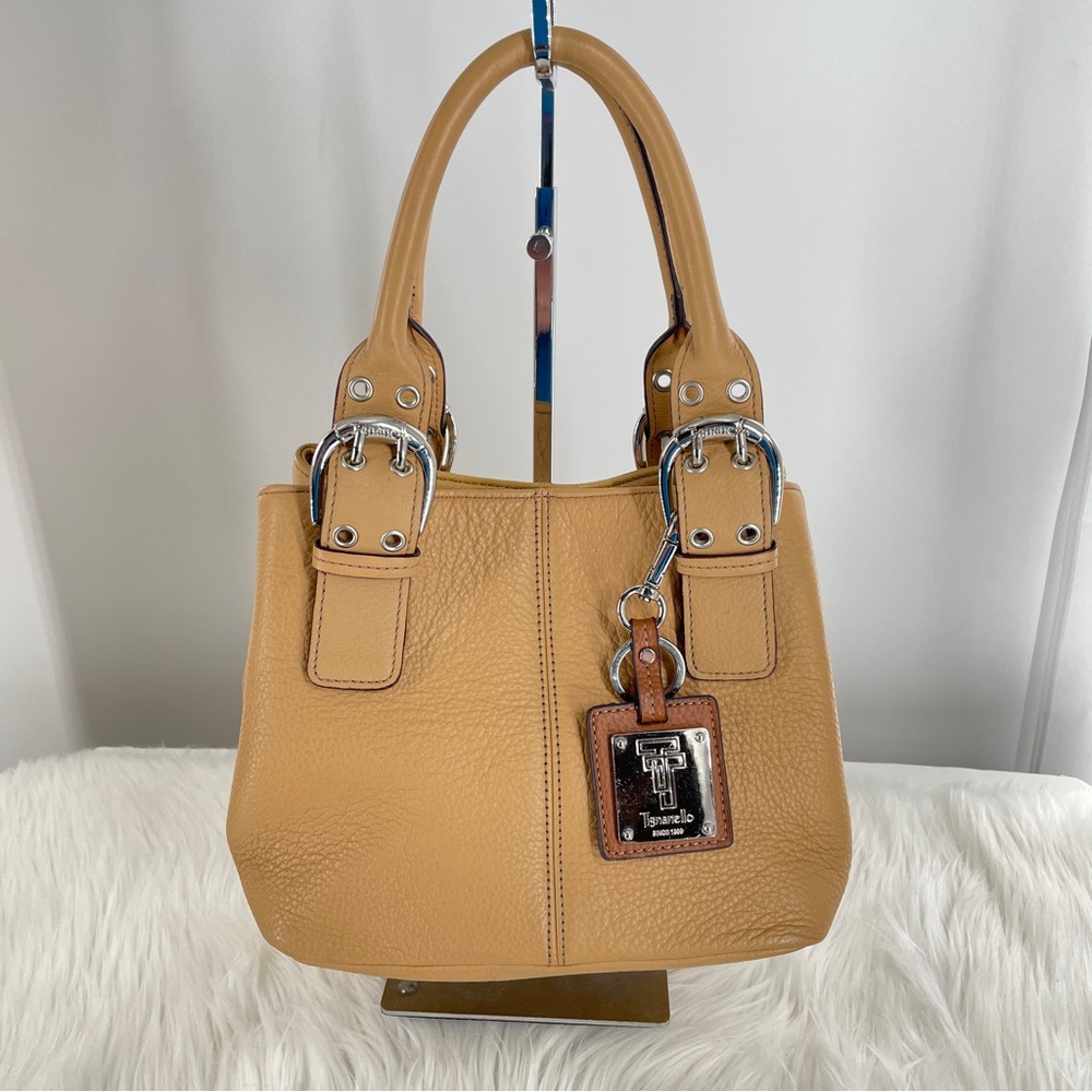 Tignanello Perfect 10 Leather French Tote Loden Tan Handbag Purse
